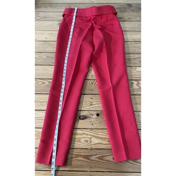NEW All Worthy Belted Hunter McGrady Ankle Pants Size 4 Women’s Red - Picture 5 of 9